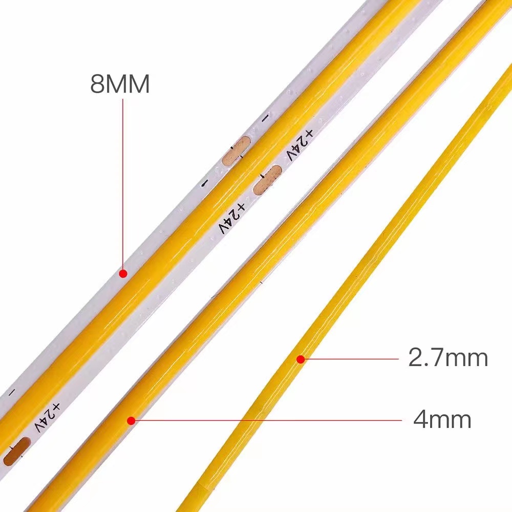Narrowest 3mm COB LED White Light Strip 12V 384chips/M CRI90 Narrowest 3mm COB LED White Light Strip 12V 384chips/M CRI90